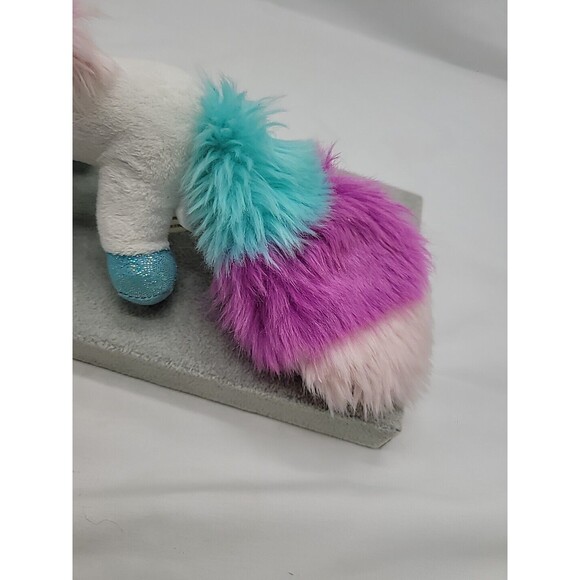 Hands On Ganz Plush Unicorns Fluffy Unicorn White with Multicolor Fluffy Tail 6" - Picture 9 of 16